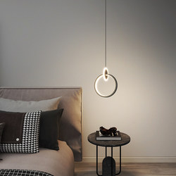 Minimalist Bedside Pendant Light, Single Modern Simple Style Long Line Bedroom Master Bedroom Bedside Table Hanging Atmosphere Light
