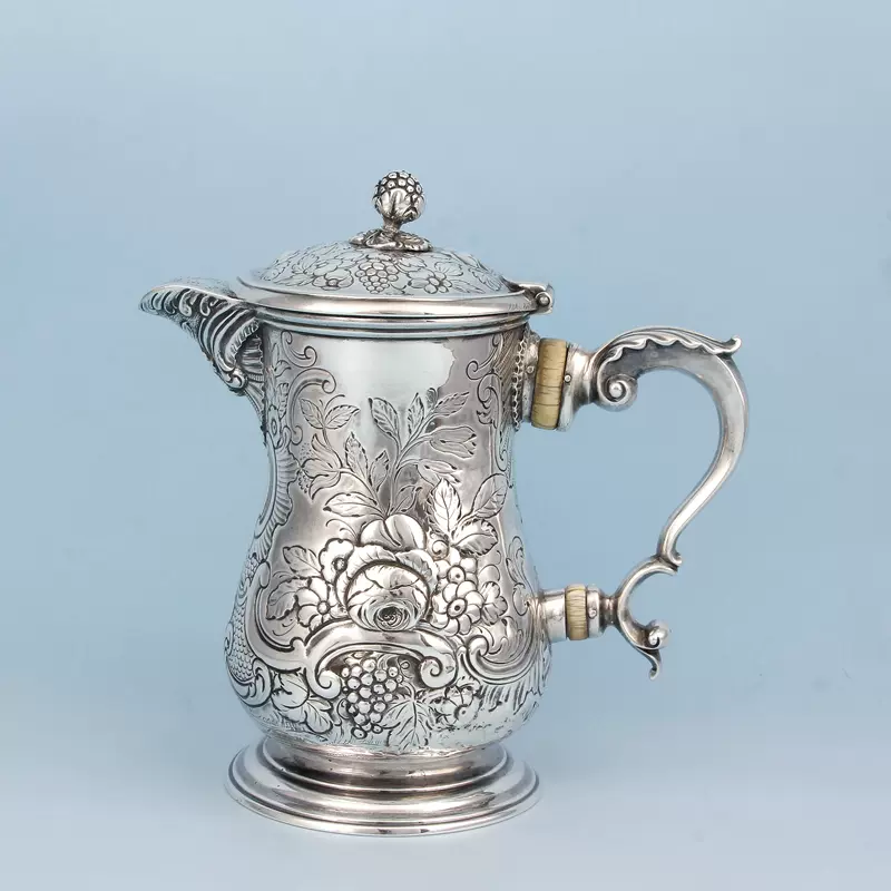 西洋古董银器1768年英国产收藏级手工纯银小尺寸茶壶咖啡壶银壶-Taobao 