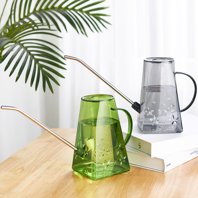 Living long-mouth watering kettle household plastic flowering watering dual-purpose watering kettle gardening stainless steel flowering kettle spraying kettle