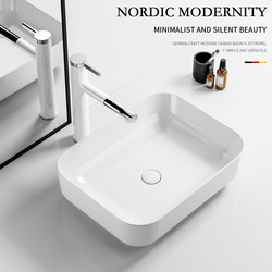 Kaysen Countertop Ceramic Washbasin Bathroom High-End Small Square Household Balcony Washbasin