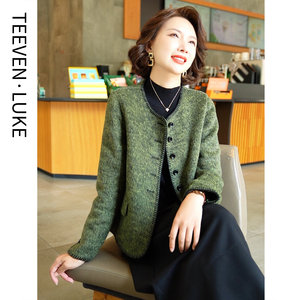 
2025 autumn and winter new high-end woolen coat short round neck coat for women with small temperament wool double-sided woolen coat