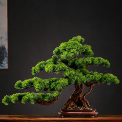 Artificial Welcoming Pine Bonsai Green Plant Landscaping Hotel Decoration Artificial Tree New Chinese Style Entrance Thuja Arborvitae Ornament