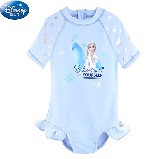 Disney children's swimsuit girls one-piece 2024 new Elsa Princess bikini cute swimsuit swimsuit
