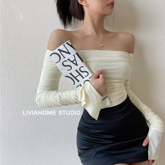 Liviahome Glossy Satin Bandage Shirt Women''s Summer Thin