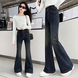 
Girls' Jeans Spring 2025 New Children's Korean Style Wide Leg Pants Little Girls' Pants Medium and Large Children's Casual Flared Pants