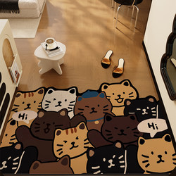 Cartoon Retro Style Entrance Door Mat, Non-Slip, Stain-Resistant, Home Door Mat, Wipeable, No-Wash, Entrance Carpet