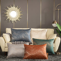 Light Luxury Rectangular Throw Pillow for Living Room Sofa, Backrest Pillow, Lumbar Pillow, Large Cushion, Leather Pillow Cover Without Insert