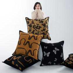 Light Luxury and High-End Vintage Style Throw Pillow Cushion Sofa Living Room Pillow Cover Without Insert Large Cushion Large Backrest Cushion