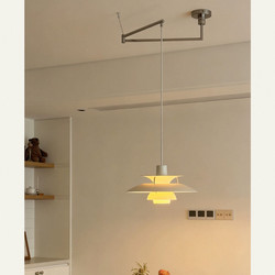 Danish Designer Ph5 Pendant Lamp with Movable Arm, Ufo Lamp, Minimalist Mid-Century Style Dining Room Island Adjustable Pendant Lamp