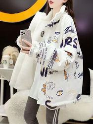 Loose large size thickened sherpa coat and cotton coat