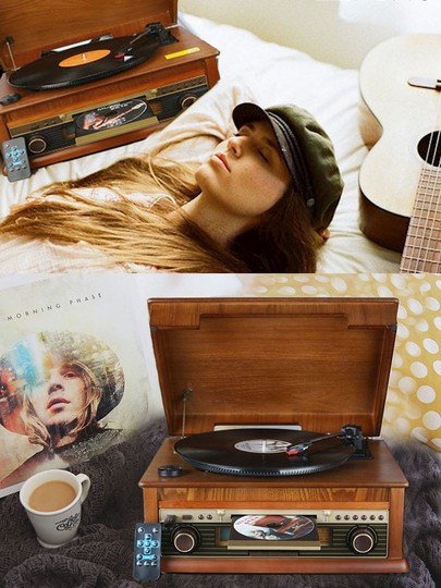 ヴィンテージ レコードプレーヤー with Bluetooth - LPビニール