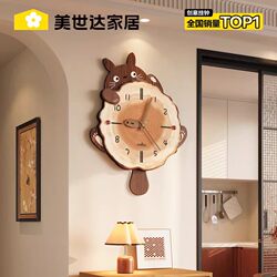 Meishida Dragon Cat Living Room Wall Clock 2026 New Model Restaurant Silent Clock Vintage Style Creative Wall-Mounted Clock