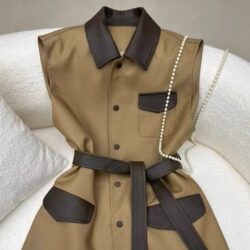 Foreign trade withdraws autumn temperament, high-end vest, fashionable and foreign design, unique and super good-looking khaki vest