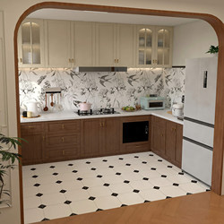 French Cream-Style Bathroom Tiles, Kitchen Floor Tiles, Black and White Octagonal Tiles, Checkerboard Tiles, Pet Shop, Commercial Use