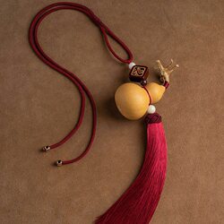 Hand-Twisted Gourd Safety Car Pendant with Dragon Head, Natural Gourd Ornament, Car Interior Hanging Decoration, Home Entrance Hanging Decoration