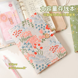 2025 New Thickened Fabric Cash Binder Money Book A6 Loose-Leaf Family Financial Management Daily Expense Record Planner Children's Savings Book Hundred-Yuan Storage Bag