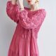 French new silk dress for women spring mulberry silk long skirt loose fashionable big hem skirt long sleeve large size women's clothing
