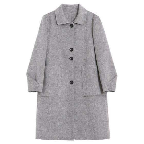 Man* double-sided pure wool high-end women's woolen coat casual versatile fashion coat same style as the counter