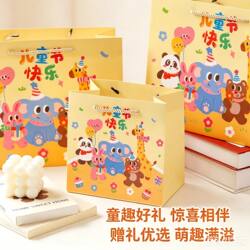 Children's Day Tote Bag, Happy Children's Day Gift Packaging, Gift Bag, Cute Cartoon Pet Tote Bag, White Cardboard Bag