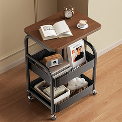 Used Movable Trolley Storage Rack Bedside Table Living Room Sofa Side Table Coffee Table Snack Storage Shelf