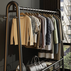 Simple Coat Rack, Movable Clothes Drying Rack, Floor-Standing Indoor Room Clothes Rack, Household Bedroom Clothes Storage Rack