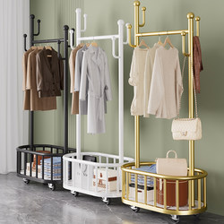 Clothes Rack Floor-Standing Bedroom Clothes Rack Movable Home Room Clothes Drying Rack Indoor Clothes Rack Simple Coat Rack