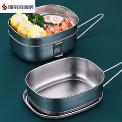 Stainless Steel Lunch Box, All Stainless Steel Lunch Box, Genuine Product with Lid, Large Five-Compartment Lunch Box with Soup Bowl, Lunch Box for Office Workers