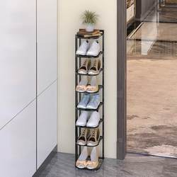 Iron Shoe Cabinet for Narrow Hallway Outside the Door, Tall Standing Corner Shoe Rack, Nordic Style, Space-Saving for Entryway, Kitchen, and Corridor Use