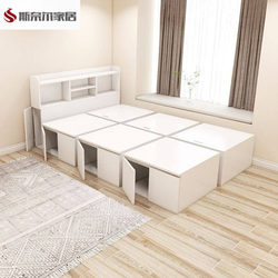 Solid Wood Small Apartment Tatami Bed Box Storage Single Bed Drawer Bed Cube Bay Window Platform Cabinet Combination Bed