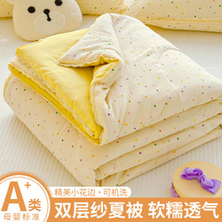 2026 New Summer Double-Layer Gauze Quilt, Summer Cooling Quilt, Air-Conditioned Quilt, Dormitory Single Student Non-Pure Cotton All-Season Quilt