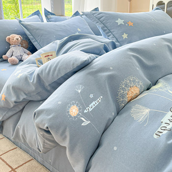 Thickened brushed four-piece set of pure cotton 2025 new style