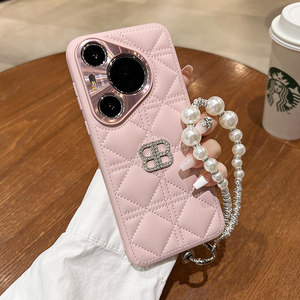 
Suitable for Huawei pura80pro mobile phone case, new pink leather texture Internet celebrity all-inclusive anti-fall pura70ultra summer luxury high-end sense with lanyard P70 series protective cover P70pro+ women