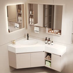 Custom Triangular Bathroom Cabinet Corner Sink Vanity Unit Combination Corner Washbasin for Bathroom