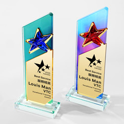 New Crystal Acrylic Trophy, Creative and Colorful, High-End Competition Gradient Medal, Annual Meeting Outstanding Employee Champion