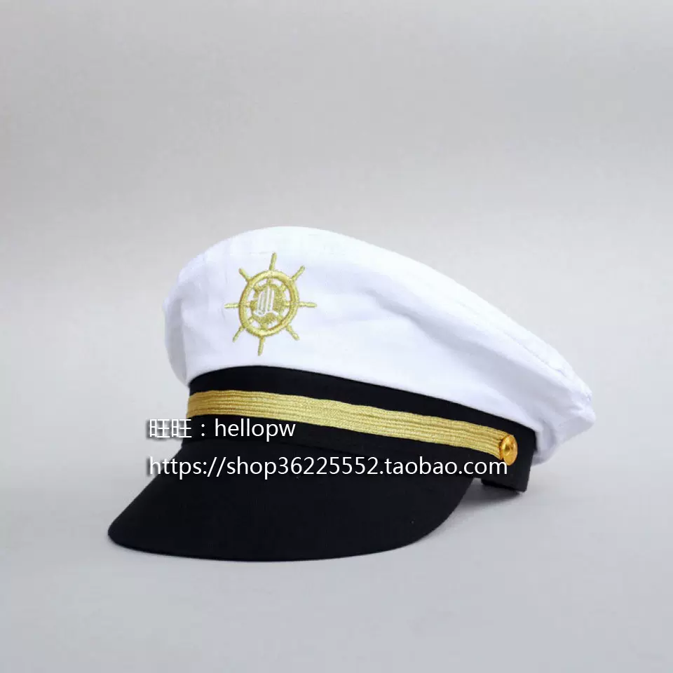 舵轮复古男女海军船长帽水兵水手制服帽夜店空军游艇帽cosplay