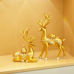 Fortune Deer Desktop Ornament, Light Luxury and High-End, Suitable for Entryway, Living Room, Tv Cabinet, Wine Cabinet, Housewarming, New Home, Gourd Decoration