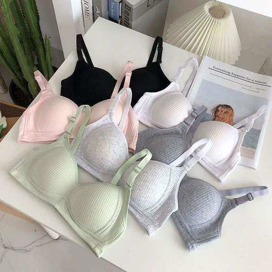 
Loris underwear for women without steel rims, high school girls, small breasts, gathered, pure cotton, thin section, to collect secondary breasts and prevent ejaculation