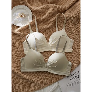 
Luolisi seamless bra for women to push up small breasts, summer girls, no steel ring, secondary breasts, anti-sagging, sweet bra