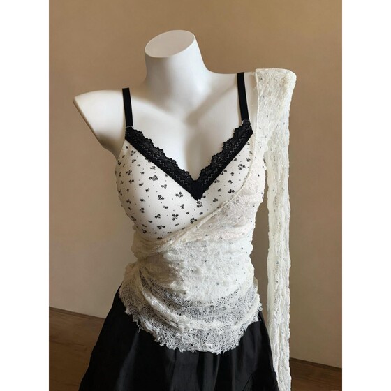 
Loris floral lace underwear for women with small breasts, gathering side breasts to prevent sagging, modal Japanese style sweet style girl