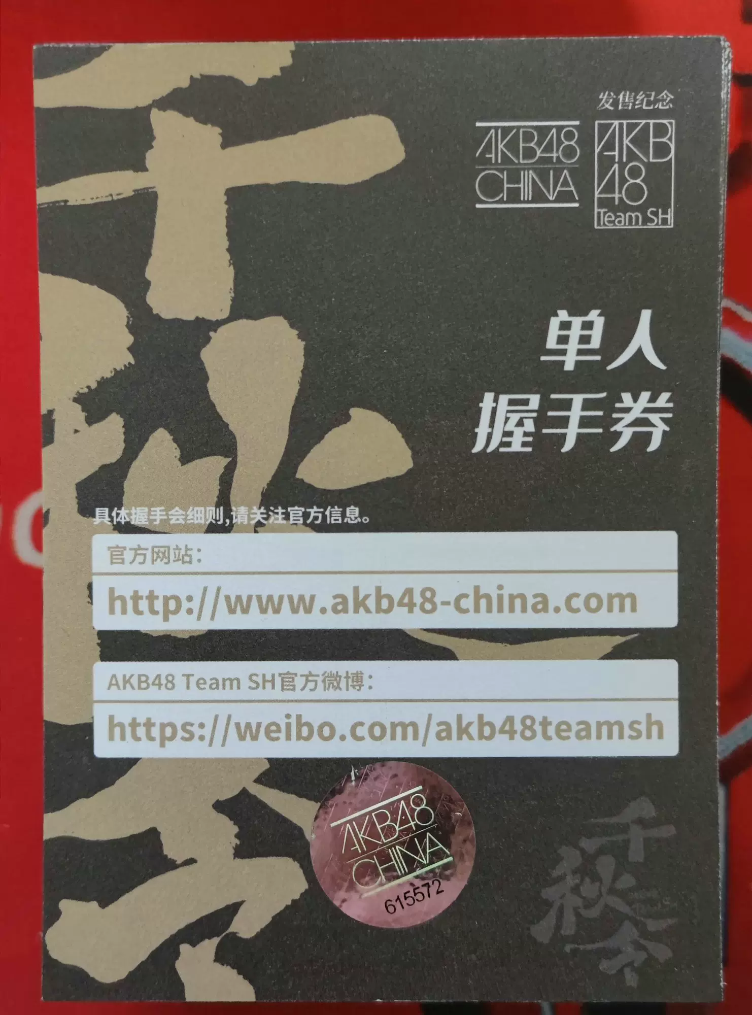 AKB48 Team SH 迎向未来的风借口而已maybe 千秋令握手券-Taobao