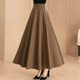 Spring and Autumn new high-end brown large-size skirt for women's retro large-size A-line skirt versatile temperament long skirt umbrella skirt