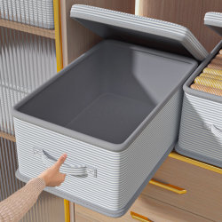 Clothes Storage Box, Household Fabric Foldable Clothing Storage Box, Wardrobe Organizer Box, Large Capacity Storage Box, Basket Bag