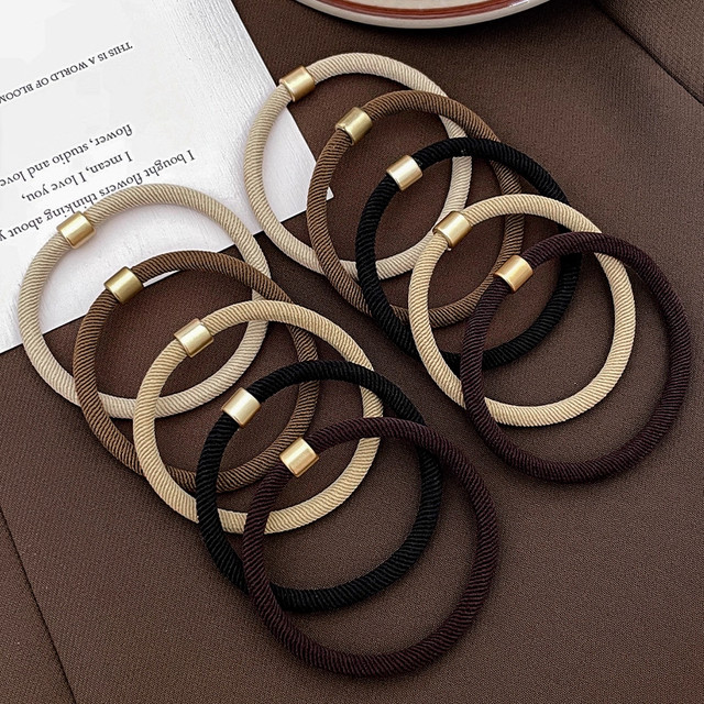 Headband women's high-end adult rubber band leather case hair ring high elastic durable hair tie hair rope headdress 2025 new style