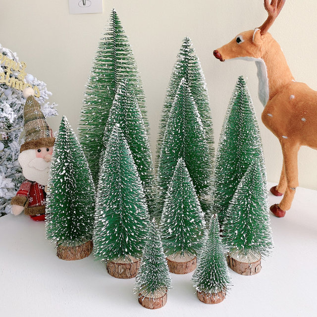 Christmas decoration mini Christmas tree desktop luminous light pendant small pine needle tree scene atmosphere layout

