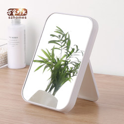 High-Definition Single-Sided Mirror, Desktop Dressing Table, Foldable Square Tabletop, Simple Dormitory Student Cute Makeup Mirror