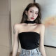 Bringing chest pads, neck band female design, American girl wearing black tube top tops in summer sexy large size vest
