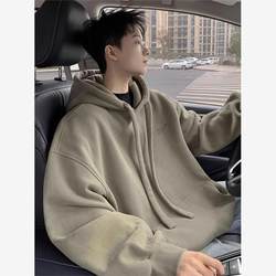 Extra Large Size 150kg Hooded Sweatshirt Men's Autumn and Winter Hong Kong Style Top Japanese Trendy Brand Loose Casual Hoodie Jacket 2
