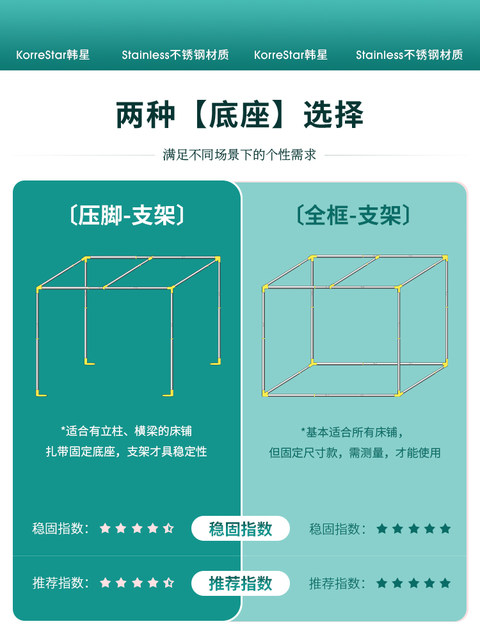 Hanxing can retractage dormitory bed curtain stent Student bedroom paving mosquito nets special track stainless steel bed shelf
