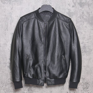
New special offer genuine leather jacket men's baseball uniform slim short leather jacket pure top layer cowhide Korean style jacket