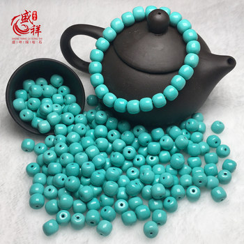 Natural turquoise sparse beads, high porcelain old-style barrel beads, waist beads, beads, turquoise bracelet accessories, beads